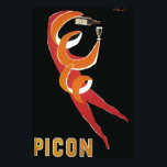 Vintages Art Deco von Bernard Villemot/Picon Poster<br><div class="desc">Eine Werbung für Picon des französischen Grafikers Bernard Villemot. Ideal für den Kunstliebhaber oder den Vintagen Kunstposter-Sammler um 1952. Fett Farbe, ein brillanter Akzent zu jedem Zuhause, Büro oder Studio Loft! Bernard Villemot (1911-1989) war ein französischer Grafiker, der vor allem für seine ikonischen Werbespots für Orangina, Bally Schuhe, Perrier und...</div>