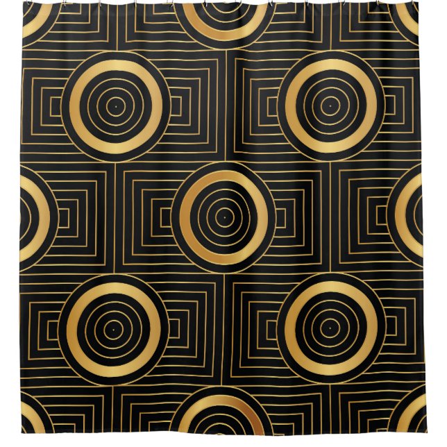 Vintages Art Deco Wallpaper Muster Duschvorhang (Vorderseite)