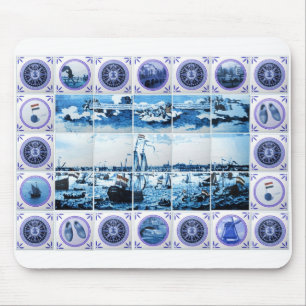 Vintages Art-Fliesen-Wandgemälde Hollands Mousepad