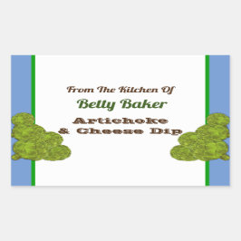 Vintages Artichoke Dip oder Rezept Rechteckiger Aufkleber