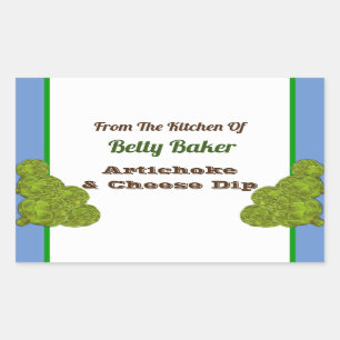 Vintages Artichoke Dip oder Rezept Rechteckiger Aufkleber