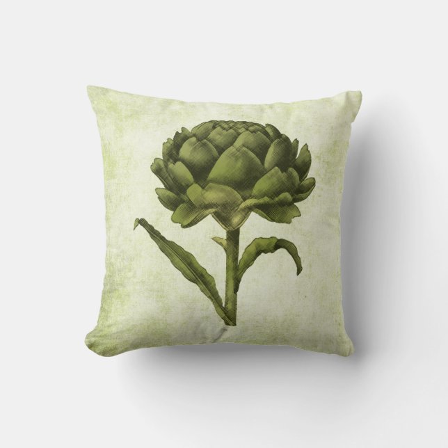 Vintages Artichoke-Kissen Kissen (Vorderseite)