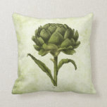 Vintages Artichoke-Kissen Kissen<br><div class="desc">Vintager zeichn eines Artischocks in Grün-Tönen. Grün gestört. Schönes Geschenk für alle,  die mediterrane Küche,  Artischocken oder Kochen Lieben.</div>
