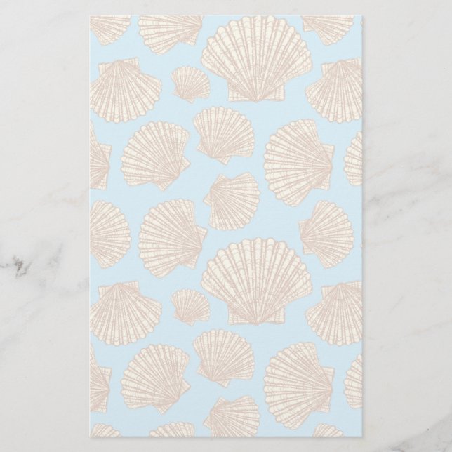 Vintages Artseashell-Muster Briefpapier (Vorderseite)