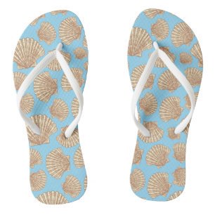 Vintages Artseashell-Muster Flip Flops