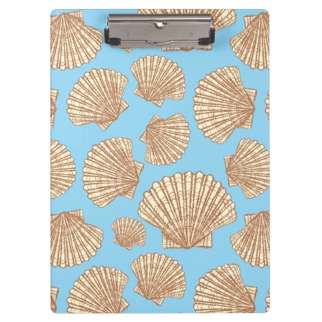 Vintages Artseashell-Muster Klemmbrett (Vorderseite)