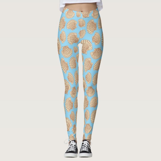 Vintages Artseashell-Muster Leggings (Vorderseite)