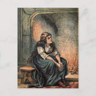 Vintages Aschenputtel Zeichnend Postkarte