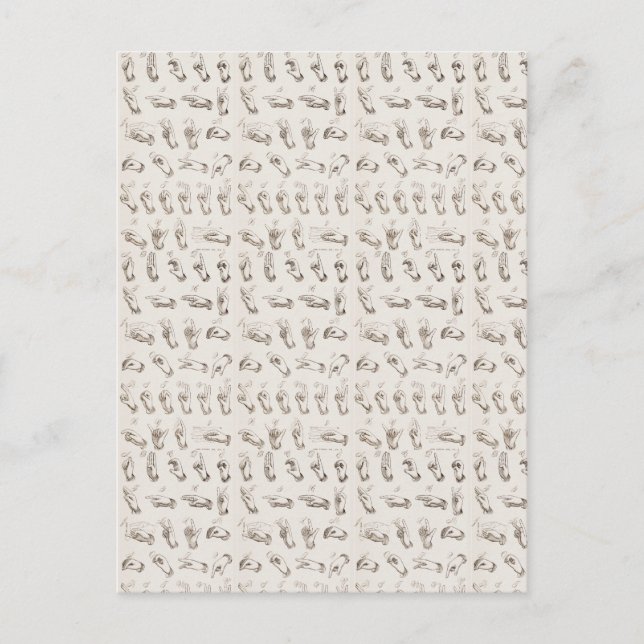 Vintages ASL Sign Language Weihnachtsgeschenk Postkarte (Vorderseite)