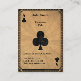 Vintages Ass der Clubs Visitenkarte