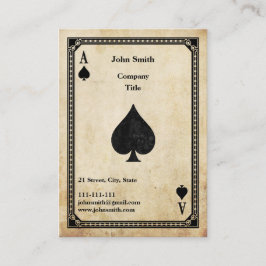 Vintages Ass des Spades Visitenkarte