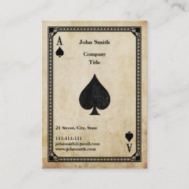 Vintages Ass des Spades Visitenkarte