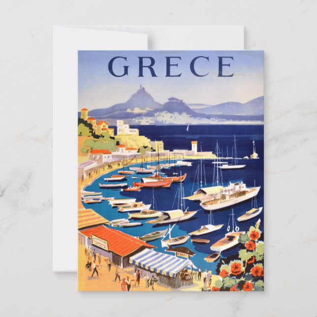 Vintages Athen Griechenland Reisen Karte (Vorderseite)