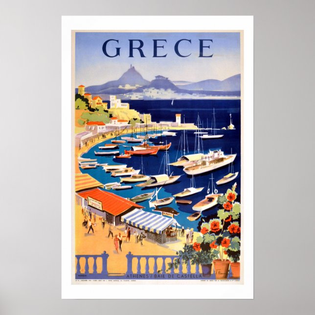 Vintages Athens Griechenland Reiseplakat Poster (Vorne)