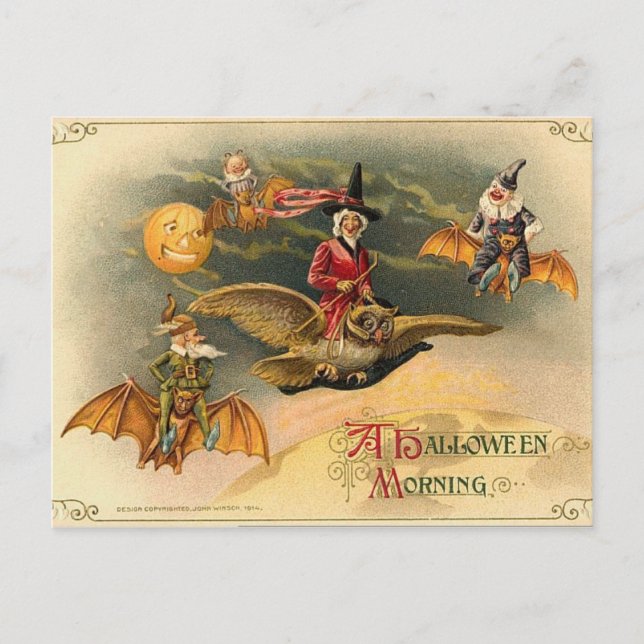 Vintages ätherisches Halloween Feiertagspostkarte (Vorderseite)