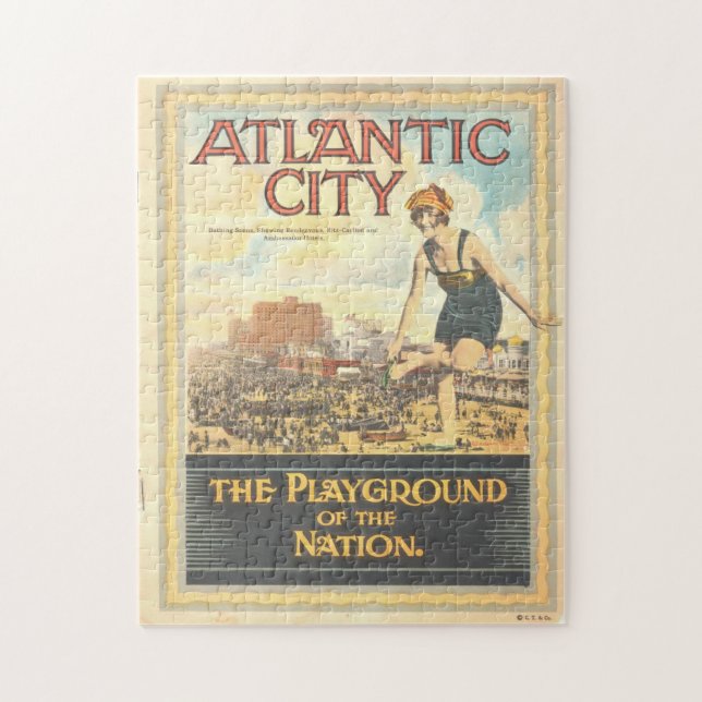 Vintages Atlantic City Zwanzigerjahre Puzzlespiel (Vertikal)