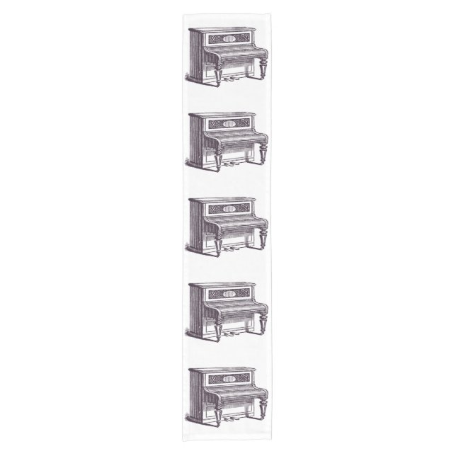 Vintages aufrechtes Klavier Kurzer Tischläufer (Vorderseite)