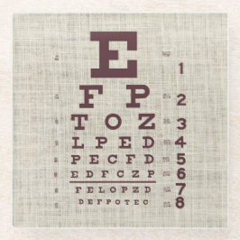 Vintages Augendiagramm auf Burlap Glasuntersetzer