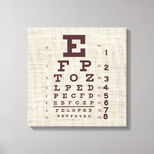Vintages Augendiagramm auf Burlap Leinwanddruck