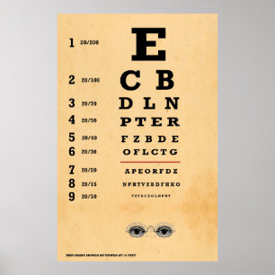 Vintages Augendiagramm Poster