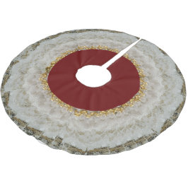 Vintages Aussehen des Ruffled Lace Weihnachtsrock Polyester Weihnachtsbaumdecke