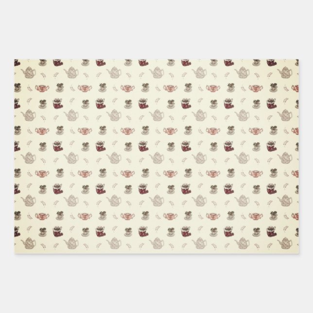 Vintages Aussehen Hütte Teezeitpapier Geschenkpapier Set (Vorderseite)