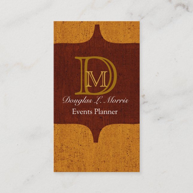 Vintages Aussehen Mit Monogramm Visitenkarte (Vorderseite)