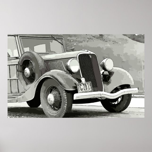 Vintages Auto Canvas drucken Poster (Vorne)