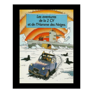 Vintages Auto Citroen 2cv in Frankreich Poster