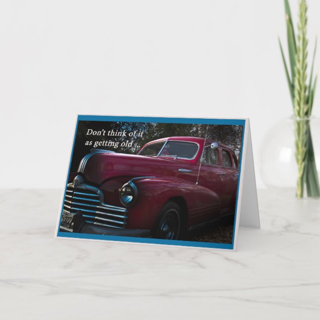 Vintages Auto der Geburtstags-Karte Karte (Vorderseite)