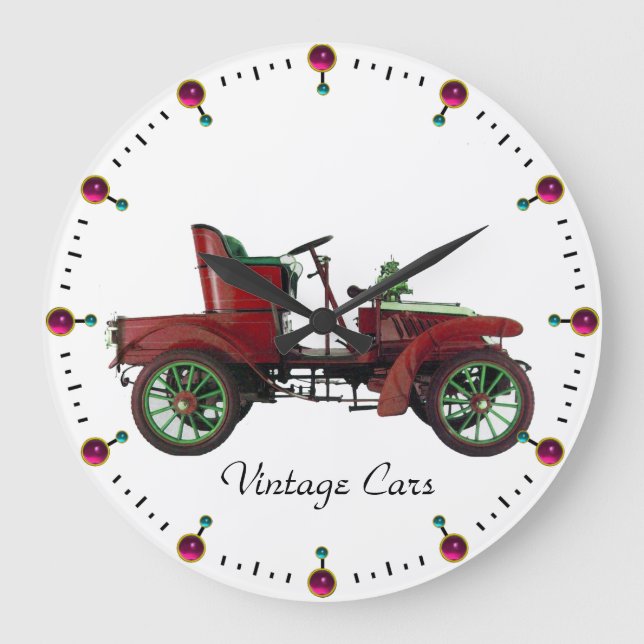 VINTAGES AUTO GROßE WANDUHR (Vorderseite)