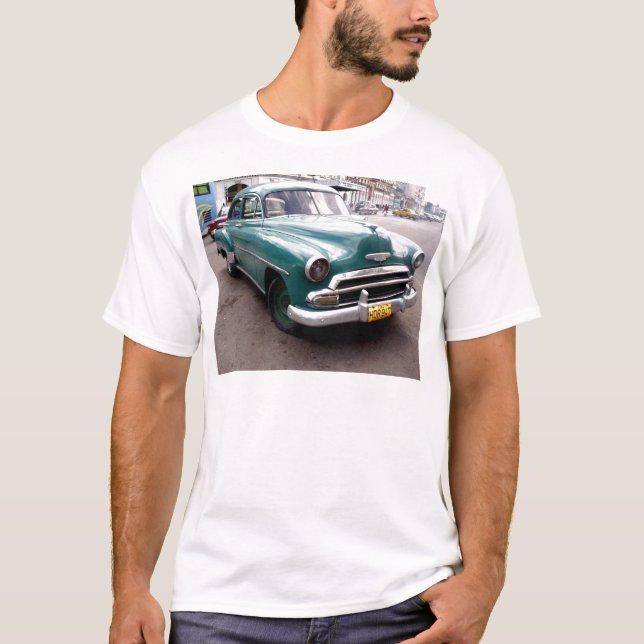 Vintages Auto in Kuba T-Shirt (Vorderseite)
