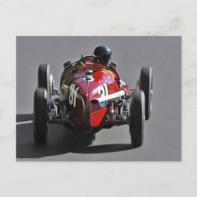 Vintages Auto Postkarte (Vorderseite)