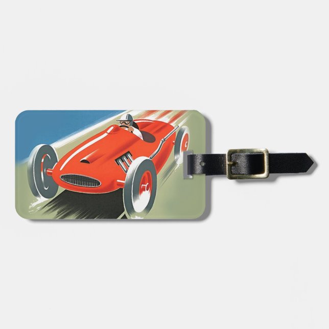Vintages Auto Racing Gepäckanhänger (Vorderseite horizontal)