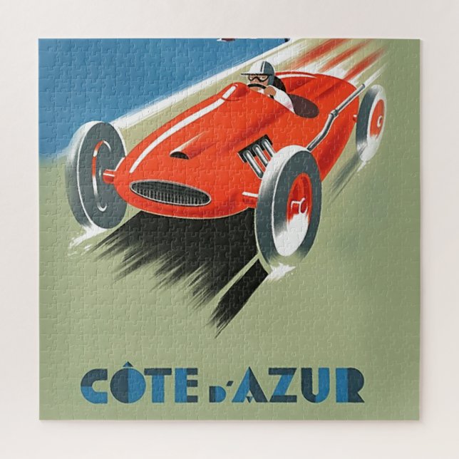 Vintages Auto Racing Illustration Art (Vertikal)