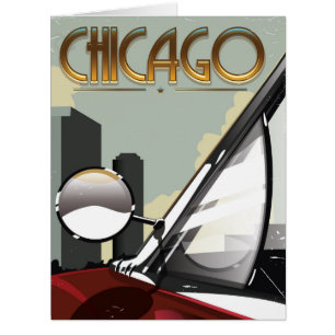 Vintages Auto-Reiseplakat von Chicago City