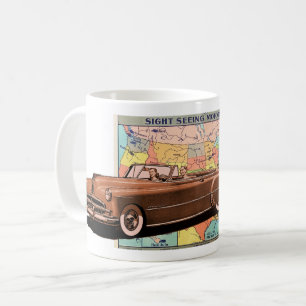 VINTAGES AUTO VEREINIGTE STAATEN MAP THEMA KAFFEETASSE