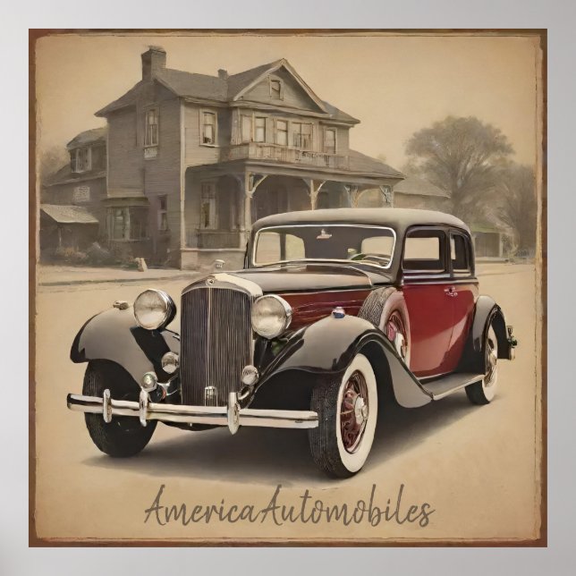 Vintages Auto-Wand-Kunstposter Poster (Vorne)
