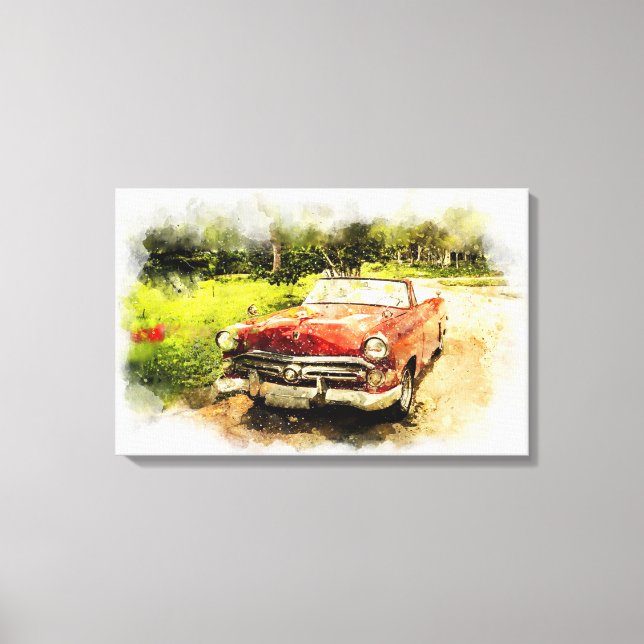 Vintages Automobil Leinwanddruck (Vorderseite)