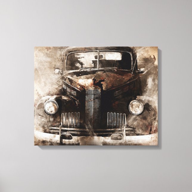 Vintages Automobil Leinwanddruck (Vorderseite)