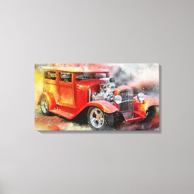 Vintages Automobil Leinwanddruck (Vorderseite)