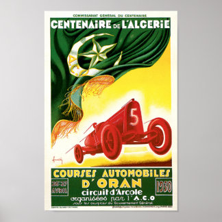 Vintages Automobil-Rennposter Poster