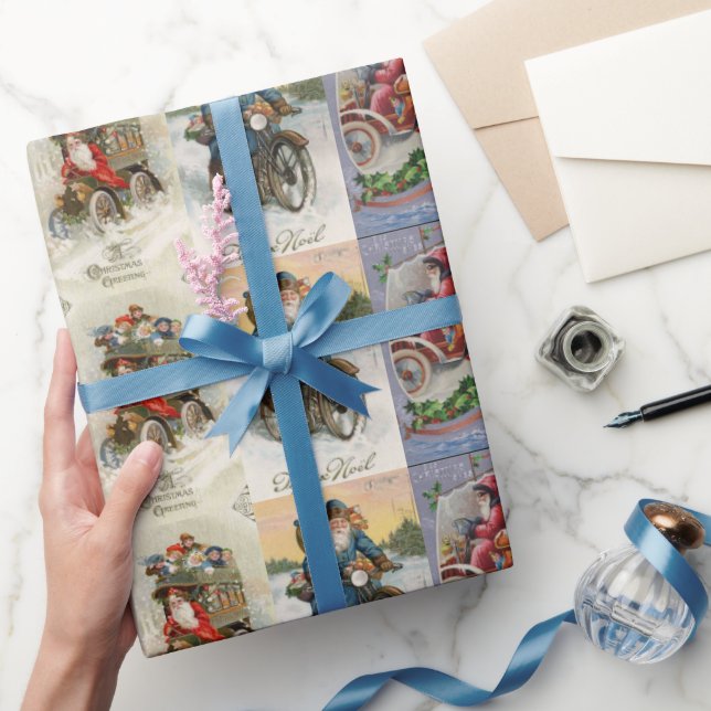 Vintages Automobil Weihnachten Geschenkpapier (Schenken)
