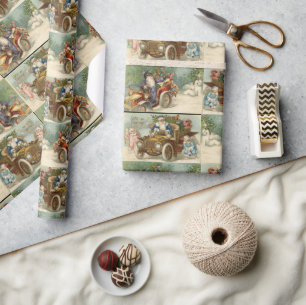 Vintages Automobil Weihnachten Geschenkpapier