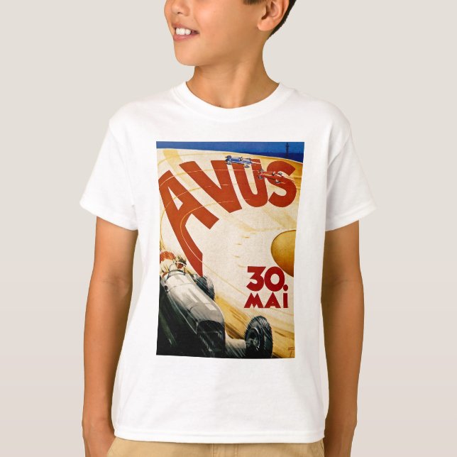 Vintages AVUS Race Poster T-Shirt (Vorderseite)