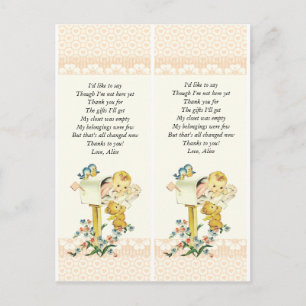 Vintages Baby Girl in Mail Box Kinderdusche Gefall Postkarte