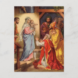 Vintages Baby Jesus und die 3 Könige Postkarte