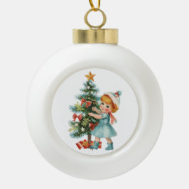 Vintages Baby Keramik Kugel-Ornament