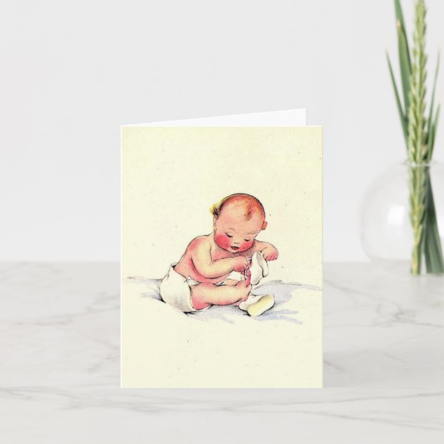 Vintages Baby mit Showkarte Karte (Vorderseite)