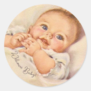 Vintages Baby Runder Aufkleber